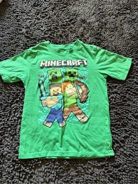 Minecraft Kids' Short Sleeve Green Graphic Tee